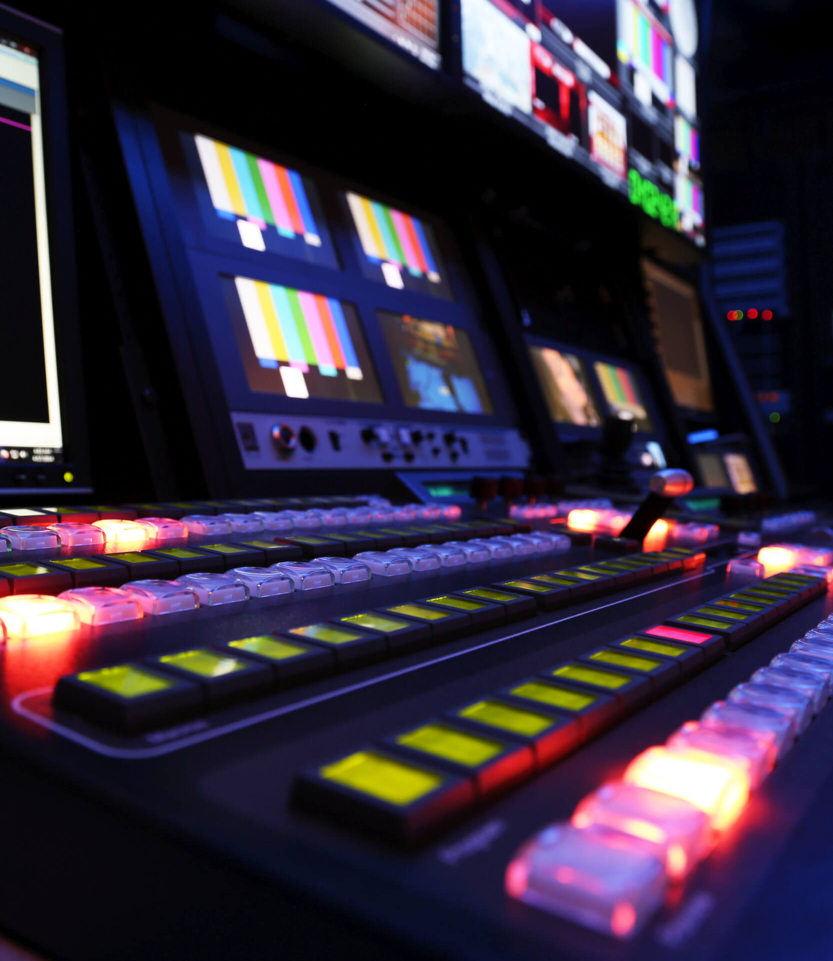 TV Production Switcher in Control Room